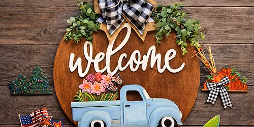 Seasonal Truck Welcome Sign