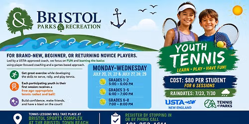 Youth Tennis for Beginners & Novice Players-Summer 2026