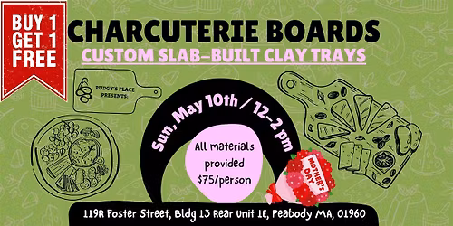 BOGO Mother's Day Custom Charcuterie Boards Ceramic(Clay) 5\/10 from 12-2pm