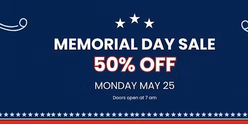 Memorial Day 50% off Sale