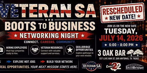 Veteran SA Boots to Business Networking Night | Veterans & SkillBridge Care