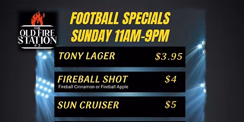 Sunday Football Food & Drink Specials
