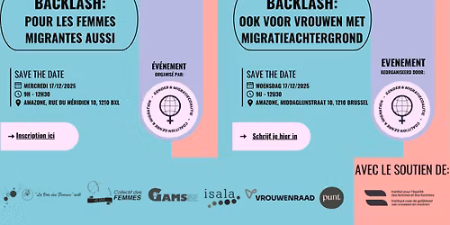 BACKLASH Conf\u00e9rence\/Conferentie: femmes migrantes \/ vrouwen met migratieachtergrond