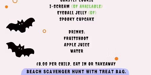 Half term week Halloween -food and beach scavenger hunt ( or colouring if weather bad )