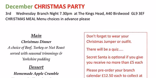 Christmas Meal - Club Night 