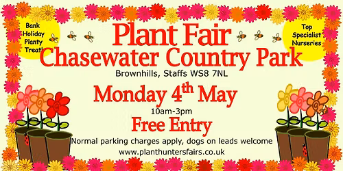 Spring Plant Hunters' Fair at Chasewater Country Park on Bank Holiday Monday 4th May