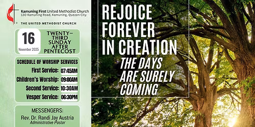 NOV 16 \/ REGULAR WORSHIP SERVICE \/ 7:45AM 10:30AM 6:30PM