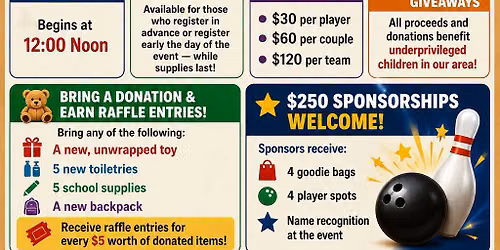 Fourth annual bowling tournament for toys