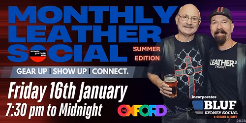 Monthly Leather Social Including BLUF Social and Cigar Night - Summer Edition