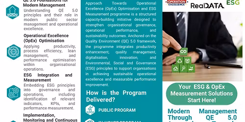 Operational Excellence (OpEx) Optimisation & ESG measurement Series 2-2026