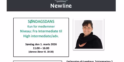 S\u00f8ndagsdans for medlemmer, - niveau: fra intermediate og op.