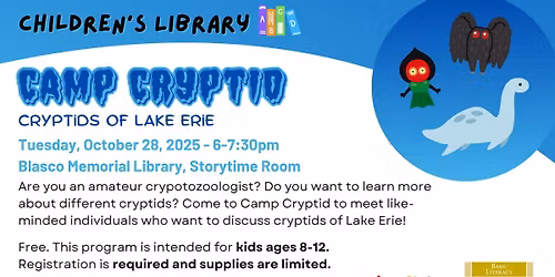Camp Crypid: Cryptids of Lake Erie @Blasco