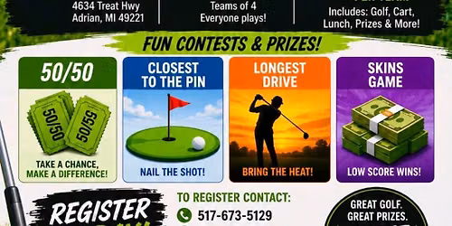 Golf scramble fundraiser for your Lenawee county 10U Mayhem Bombers