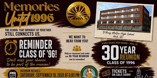 D'Arcy McGee High School \u2013 Class of 1996 Reunion