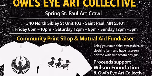 Saint Paul Art Crawl: Mutual Aid MN Artist Gallery & Live Screenprinting Fundraiser
