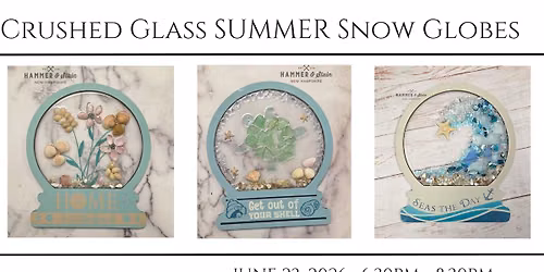 Crushed Glass SUMMER Snow Globes