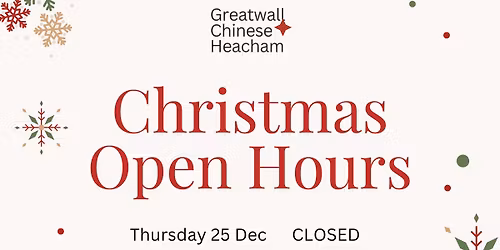 Xmas Week Opening Time