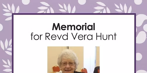 Memorial for Revd Vera Hunt