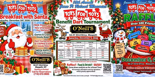 13th Annual Toys for Tots Benefit Dart Tournament & Raffle