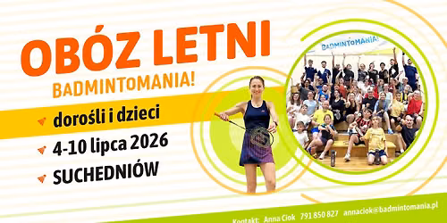 Letni ob\u00f3z badmintona dla dzieci i doros\u0142ych