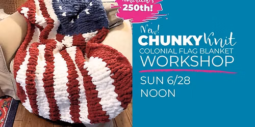 Chunky Knit American Flag Blanket