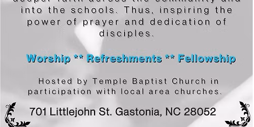 Back to School Prayer Night 
