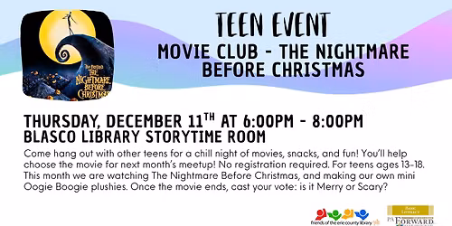 Teen Movie Night - The Nightmare Before Christmas @Blasco