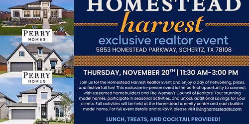\ud83c\udf42\ud83c\udfe1 Exclusive Realtor Event - Homestead Harvest \ud83c\udf1f \ud83d\udccd Schertz, TX \ud83c\udf89