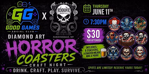 Diamond Art Horror Coaster Crafting Night