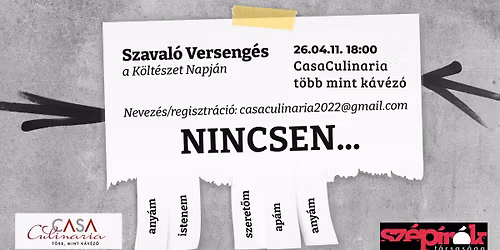 I. Velencei-tavi Szaval\u00f3 Verseng\u00e9s - a K\u00f6lt\u00e9szet Napj\u00e1n