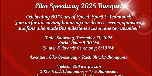 Elko Speedway 2025 Banquet
