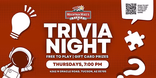 Tucson Trivia Night | Mountain Mike's Pizza Oracle Road