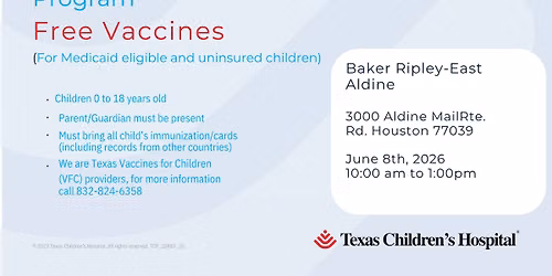 Texas Children's Mobile Clinic Program Free Vaccines 