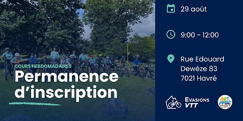 Permanence d'inscription - Cours de VTT 2026\/2027