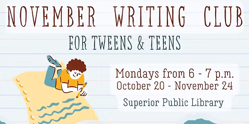 November Writing Club for Tweens & Teens