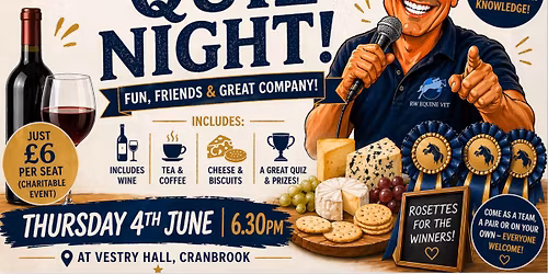 Client evening QUIZ night with cheese, wine and prizes!