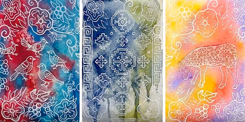 Ethnic Carpet | Watercolour and Oil Pastel Workshop