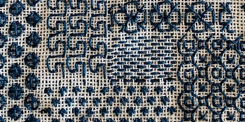 English Blackwork sample workshop