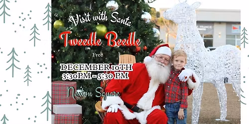 Visit with Santa at Tweedle Beedle Free kids event in Nexton Square, Summerville SC 