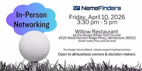 NameFinders Las Vegas April 2026 In-Person Business Networking Event