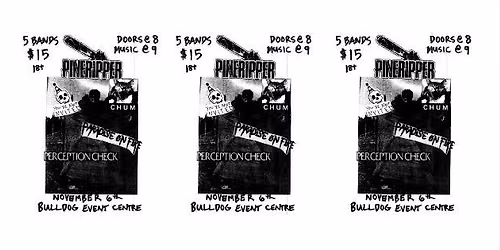 PINERIPPER (SASK) W\/CHUM, YOU'RE NOT INVITED, PERCEPTION CHECK AND PARADISE ON FIRE
