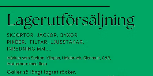 Lagerutf\u00f6rs\u00e4ljning