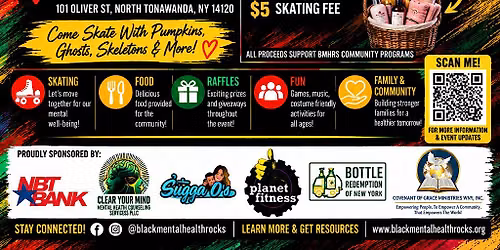 Halloween Black Mental Health Rocks Skating Party