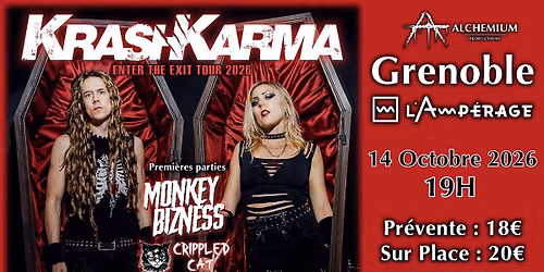 Krashkarma + Monkey Bizness + Crippled Cat - GRENOBLE - L'Amp\u00e9rage