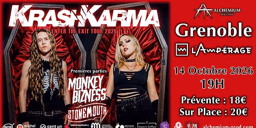 Krashkarma + Monkey Bizness + Stonemouth - GRENOBLE - L'Amp\u00e9rage