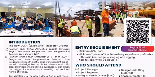 MBAM LIFTING SUPERVISOR TRAINING KUALA LUMPUR