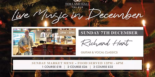 Live Music Sundays in December at The Pub with Richard Hart 