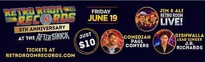 Retro Room Records 5TH ANNIVERSARY with J.R. Richards, (Original Lead Singer of DISHWALLA!) and MORE