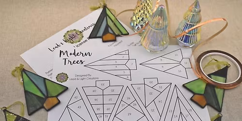 Stained Glass Christmas Ornament- Modern Trees Class- Pick Two