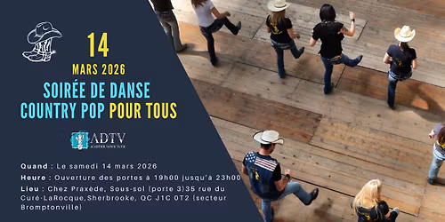 Soir\u00e9e de danse country pop pour tous 